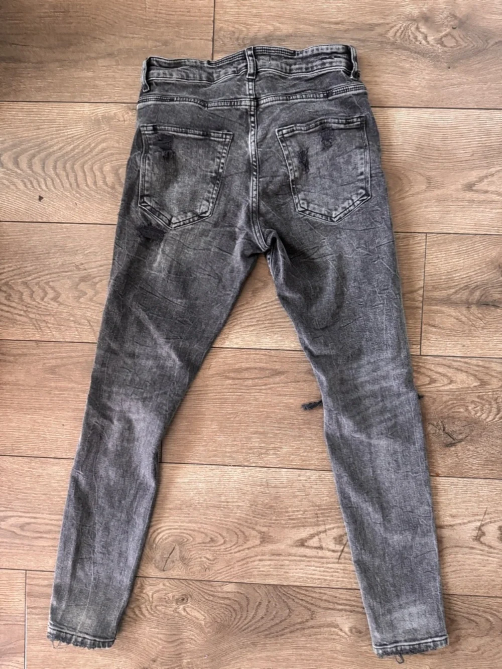 Zara Men’s Black Skinny Ripped Jeans, Size US 30